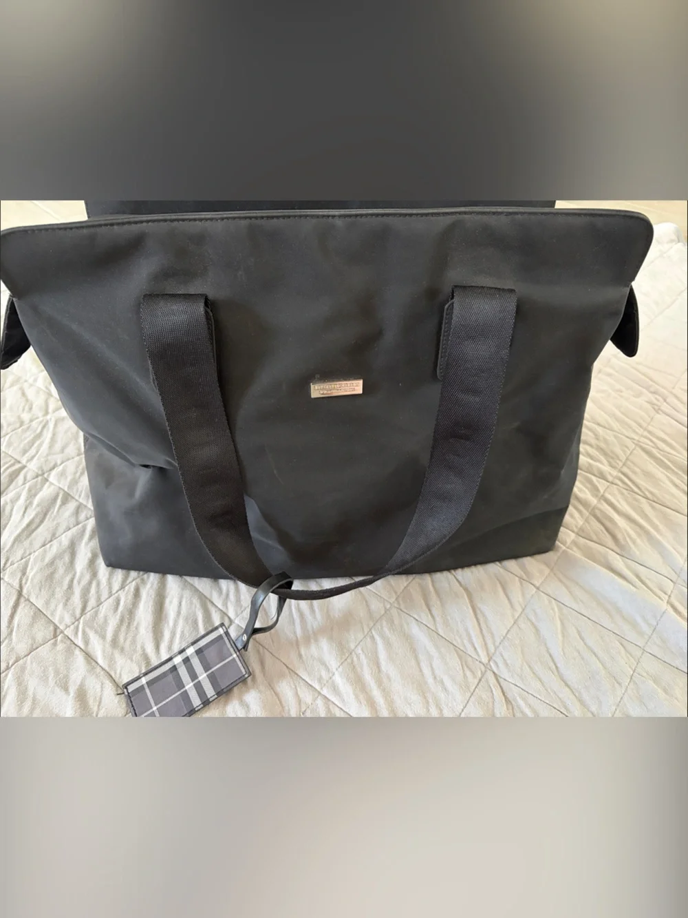 Burberry Fragrance Men's Black Duffel Tote Bag